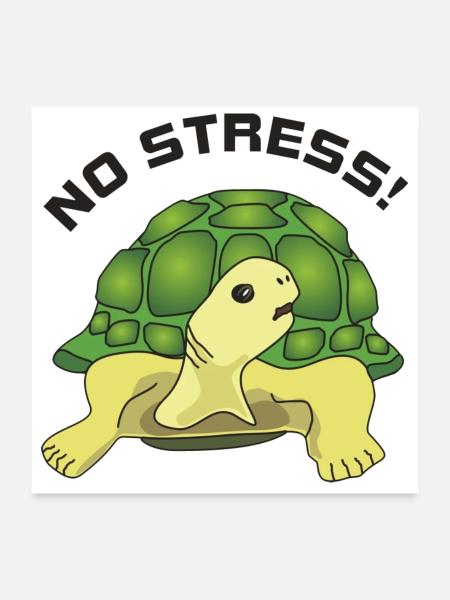 no stress - Poster 60x60 cm - Weiß