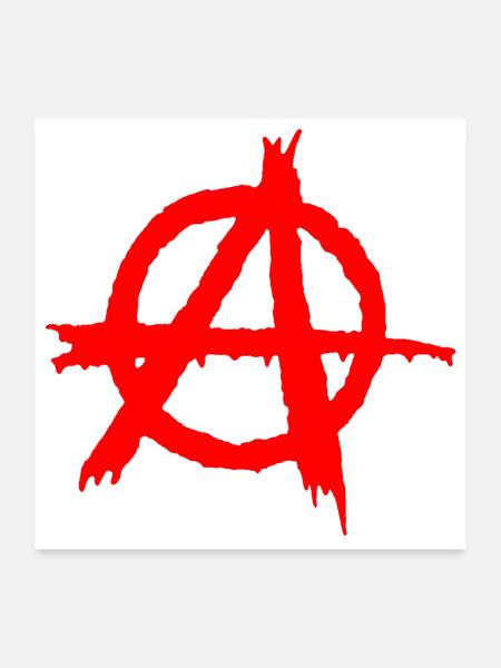 anarchy,Anarchie - Poster 60x60 cm - Weiß