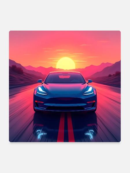 Elektrische Autobahn - Poster 60x60 cm - Weiß - Vorne