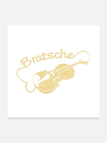 Beschwingter Bratscher Orchester - Poster 60x60 cm - Weiß