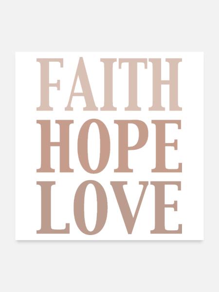 glaube liebe hoffnung - Poster 60x60 cm - Weiß - Vorne