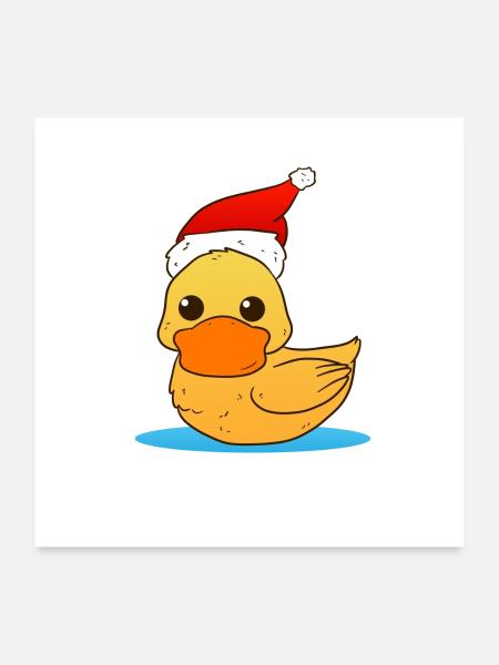 Christmas Duck - Poster 60x60 cm - Weiß - Vorne