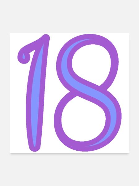 18. 18 YEARS OLD. 18th ANNIVERSARY. BIRTHDAY 18 YEARS. - Poster 24" x 24" (60x60 cm) - white - Front