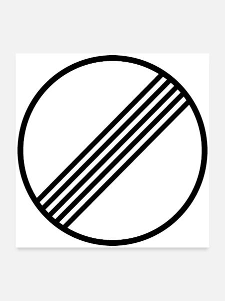 UNBEGRENZT AUTOBAHN DEUTSCHLAND - Poster 60x60 cm - Weiß