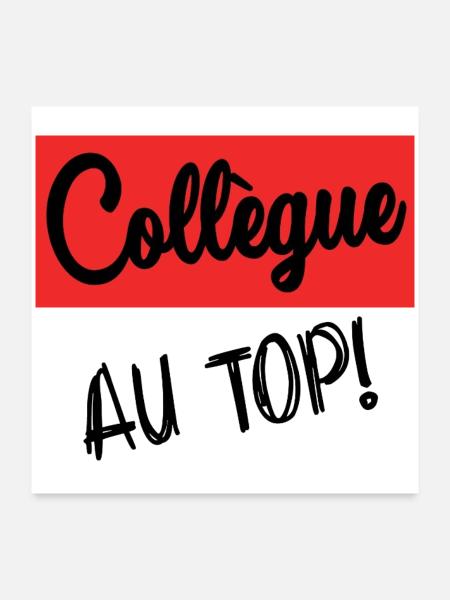 KOLLEGE. ANFANGEN. RUHESTAND. BESCHÄFTIGUNG. HUMOR - Poster 60x60 cm - Weiß - Vorne