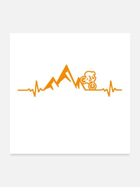 mountainbike - Poster 60x60 cm - Weiß - Vorne