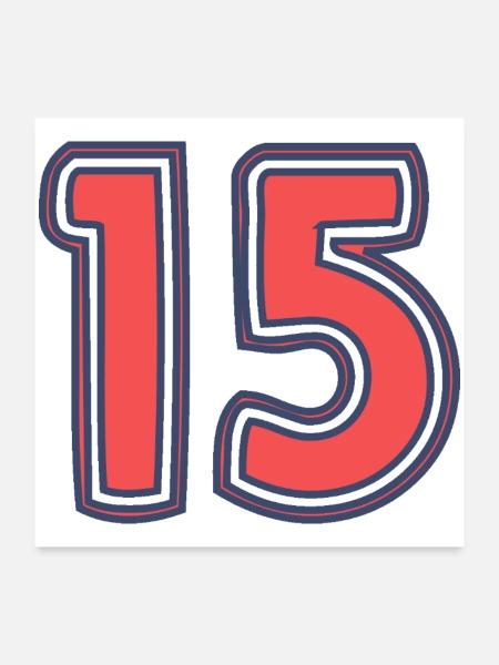 15. 15 JAHRE. 15-JÄHRIGES JUBILÄUM. 15-JÄHRIGES JUBILÄUM. - Poster 60x60 cm - Weiß - Vorne