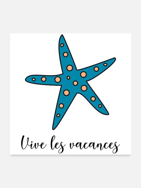 ES LEBE DER URLAUB. URLAUB. FROHER URLAUB - Poster 60x60 cm - Weiß - Vorne