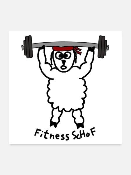 Fitness ScHoF - Poster 60x60 cm - Weiß - Vorne