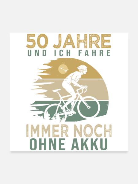 50 Jahre Fahrrad Geschenk Geburtstag - Poster 60x60 cm - Weiß - Vorne