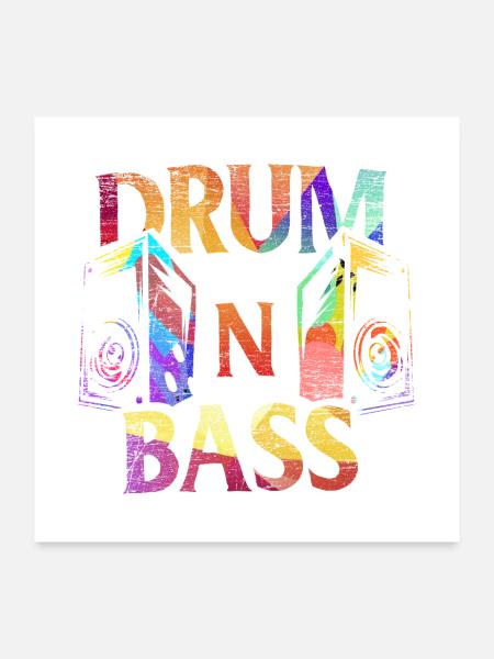 Elektrisierender Bass Dschungelrave - Poster 60x60 cm - Weiß - Vorne