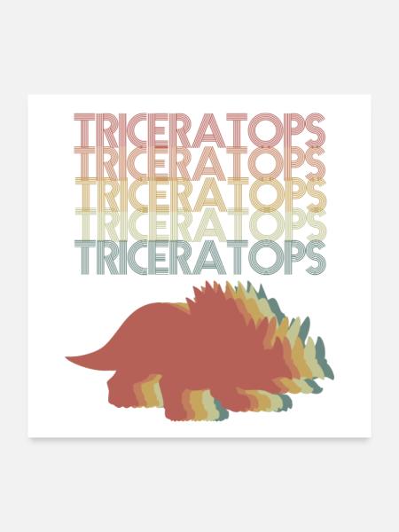 Mutiger Triceratops Dinoforscher - Poster 60x60 cm - Weiß - Vorne
