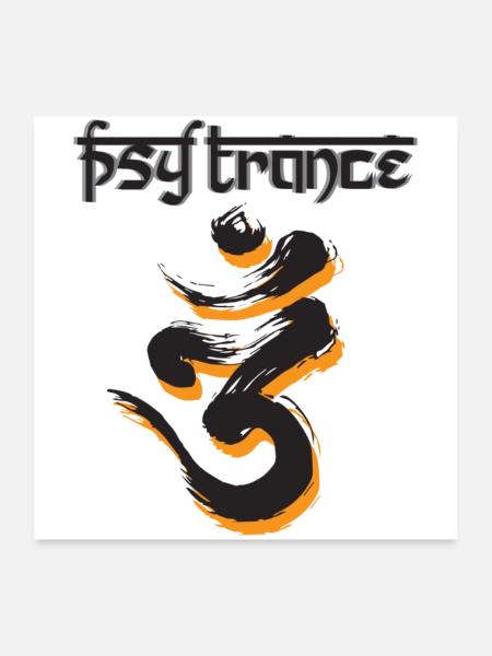 PsyTrance - Poster 60x60 cm - Weiß - Vorne