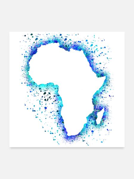 Afrika - Poster 60x60 cm - Weiß - Vorne
