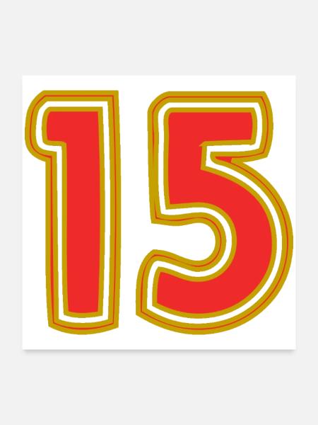 15. 15 JAHRE. 15-JÄHRIGES JUBILÄUM. 15-JÄHRIGES JUBILÄUM. - Poster 60x60 cm - Weiß - Vorne