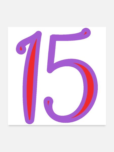 15. 15 JAHRE. 15-JÄHRIGES JUBILÄUM. 15-JÄHRIGES JUBILÄUM. - Poster 60x60 cm - Weiß - Vorne