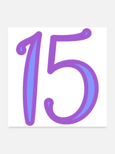 15. 15 JAHRE. 15-JÄHRIGES JUBILÄUM. 15-JÄHRIGES JUBILÄUM. - Poster 60x60 cm - Weiß - Vorne