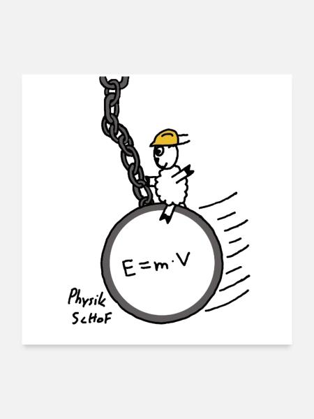Physik Schof - Poster 60x60 cm - Weiß - Vorne