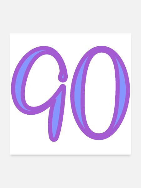 90 - Poster 60x60 cm - Weiß - Vorne