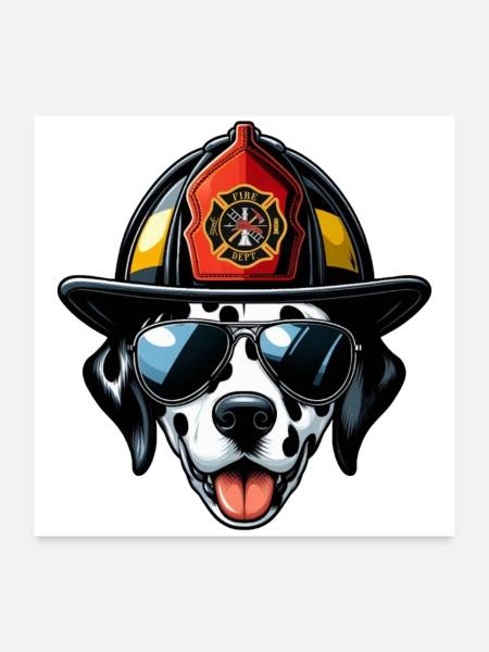 Fire Brigade Dalmatians - Poster 24" x 24" (60x60 cm) - white - Front