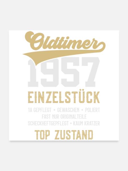69. GEBURTSTAG OLDTIMER 1957 - Poster 60x60 cm - Weiß - Vorne