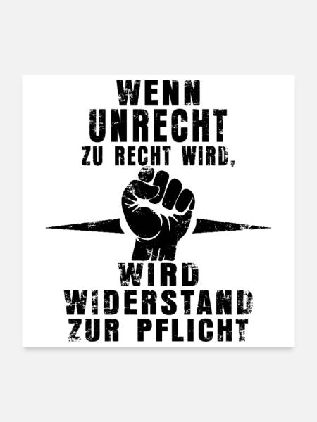 Resistance Is Mandatory - Statement Shirt - Poster 24" x 24" (60x60 cm) - white - Front