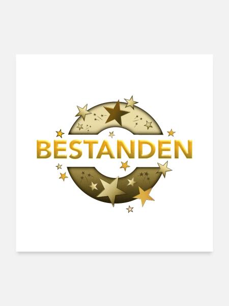 Bestanden Prüfung bestanden goldenes Abzeichen - Poster 60x60 cm - Weiß - Vorne