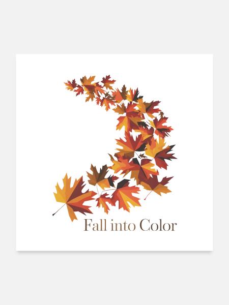 Tomber dans la couleur - Poster 60 x 60 cm - blanc - Devant