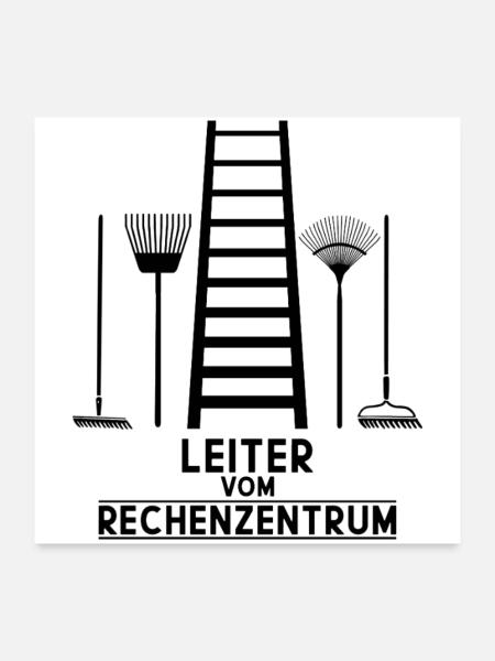 LEITER VOM RECHENZENTRUM - Poster 60x60 cm - Weiß - Vorne