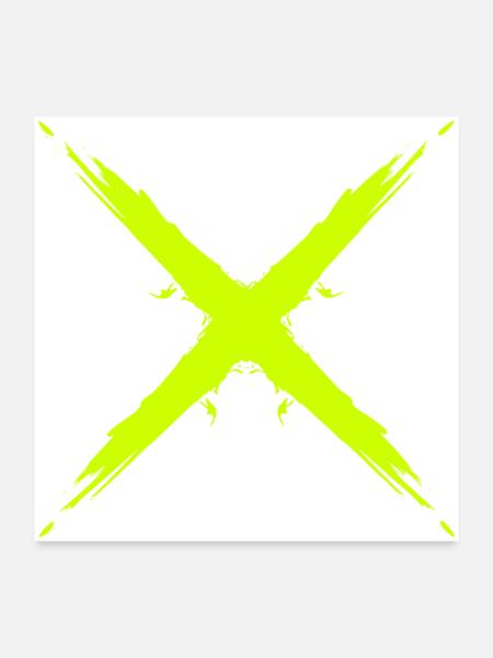 Kreuz Design Vektor Gelb - Poster 60x60 cm - Weiß - Vorne