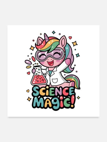 La magie de la science ! - Poster 60 x 60 cm - blanc - Devant