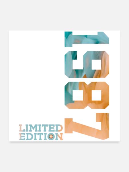 39. GEBURTSTAG LIMITED EDITION 1987 - Poster 60x60 cm - Weiß - Vorne