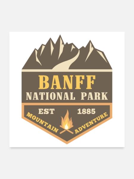 Banff Canada Park Moose Moose Backcountry Camping - Poster 60 x 60 cm - blanc - Devant