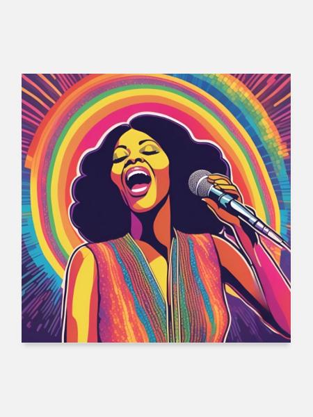 Motown-Sängerin - Poster 60x60 cm - Weiß - Vorne
