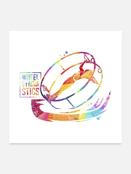Federnde Radgymnastin Wettkampf - Poster 60x60 cm - Weiß - Vorne