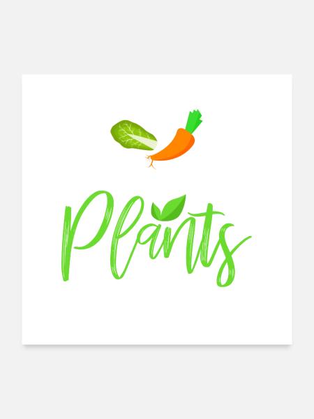 Vegan - Poster 60 x 60 cm - blanc - Devant
