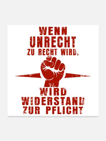 Rebellious Red – Grunge-Style Resistance - Poster 24" x 24" (60x60 cm) - white - Front