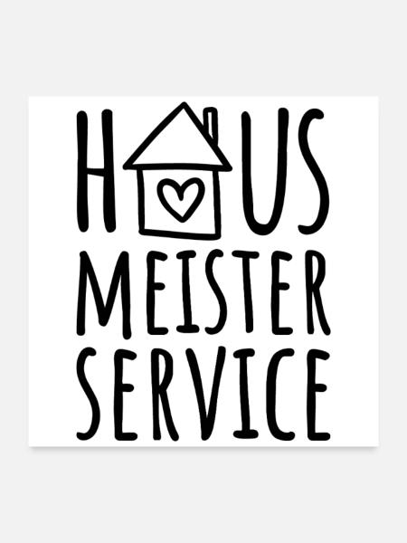 Hausmeisterservice - Hausmeister Service - Poster 60x60 cm - Weiß - Vorne
