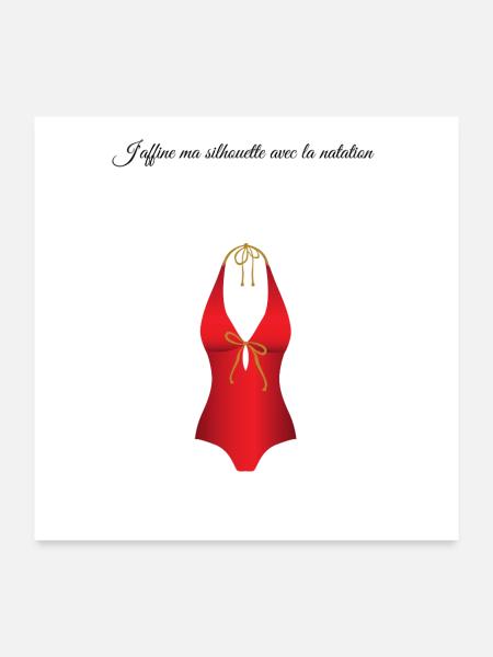 La piscine 1 - Poster 60 x 60 cm - blanc - Devant