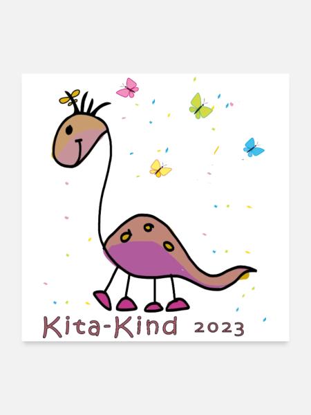 Kindergarten 2023 - Poster 60x60 cm - Weiß - Vorne