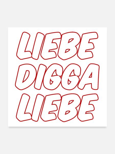 Liebe! - Poster 60x60 cm - Weiß