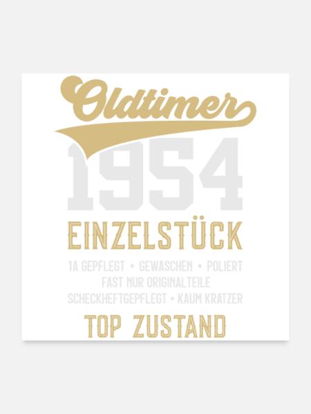 72. GEBURTSTAG OLDTIMER 1954 - Poster 60x60 cm - Weiß - Vorne