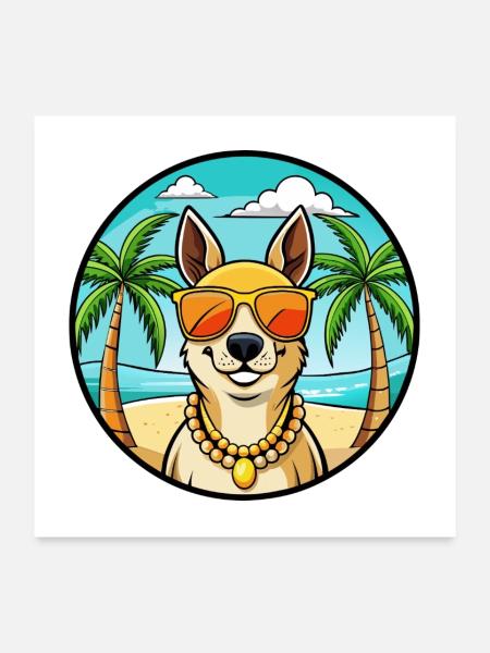 Peruanische Inka-Orchideen-Hunderasse Cartoon-Sonnenbrille - Poster 60x60 cm - Weiß - Vorne