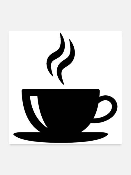 Kaffeetasse - Poster 60x60 cm - Weiß - Vorne