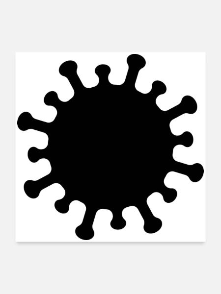 Corona-Virus-Symbol - Poster 60x60 cm - Weiß - Vorne