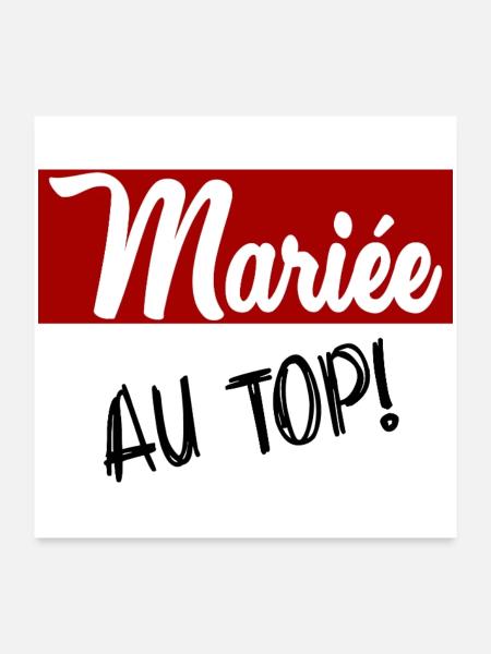 MARIEE. FUTURE MARIEE. EVJF - Poster 60 x 60 cm - blanc - Devant