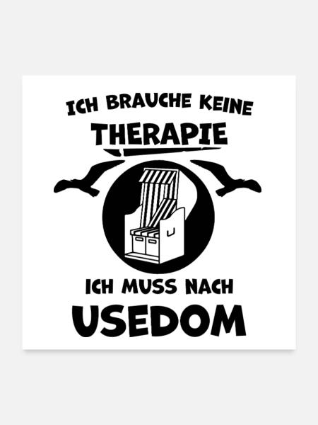 Usedom – Urlaub & Erinnerungen - Poster 60x60 cm - Weiß - Vorne