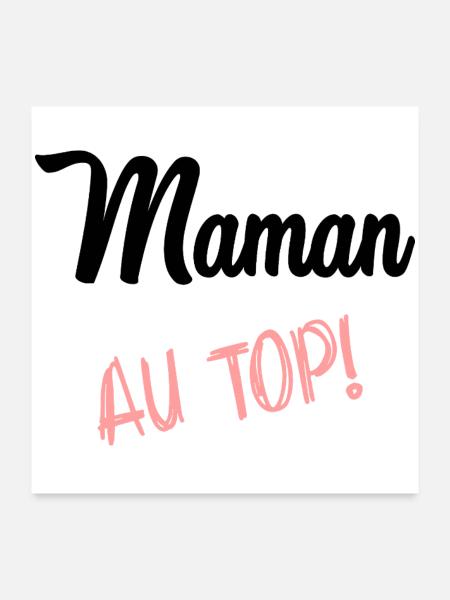 FÊTE DES MÈRES. BONNE FÊTE MAMAN. MAMAN - Poster 60 x 60 cm - blanc - Devant