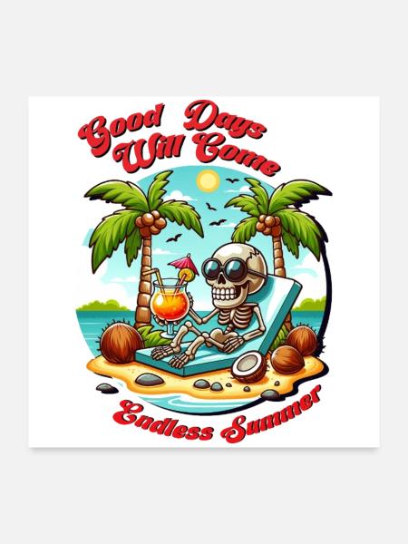 Summer good days - Poster 24" x 24" (60x60 cm) - white - Front