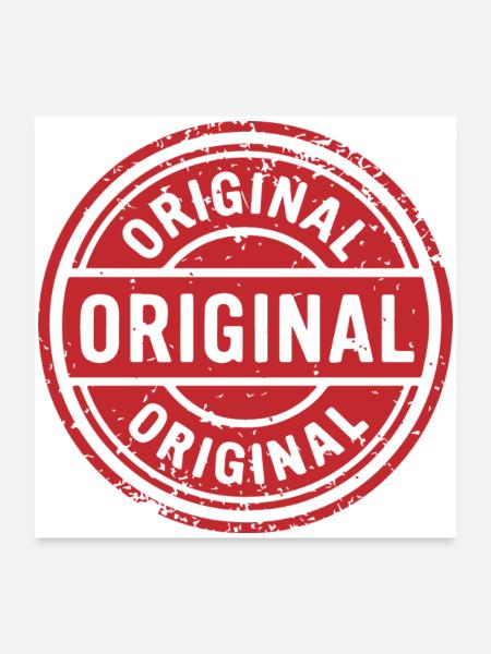 Ursprüngliches Grunge-Gummistempel-Abzeichen-Vektordesign - Poster 60x60 cm - Weiß - Vorne